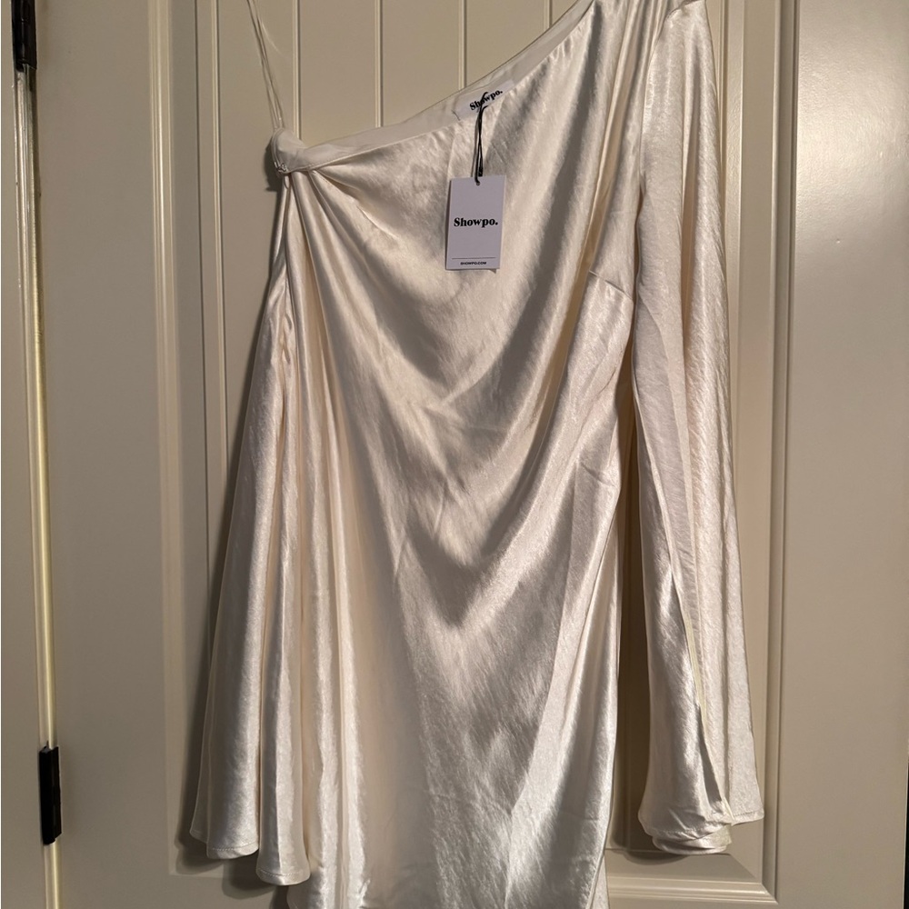 Showpo Pearl One-Shoulder Mini Dress